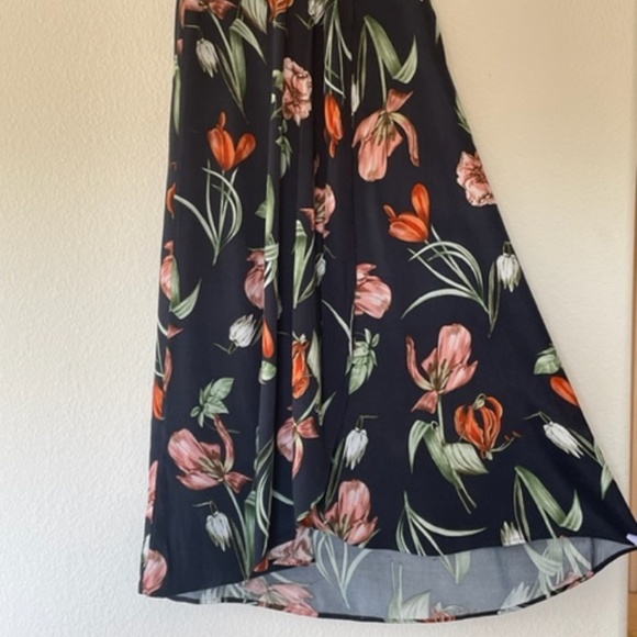 Lulus | Magdalena Navy Blue Floral Print Wrap High-Waist Maxi Skirt | Size S - Picture 6 of 13